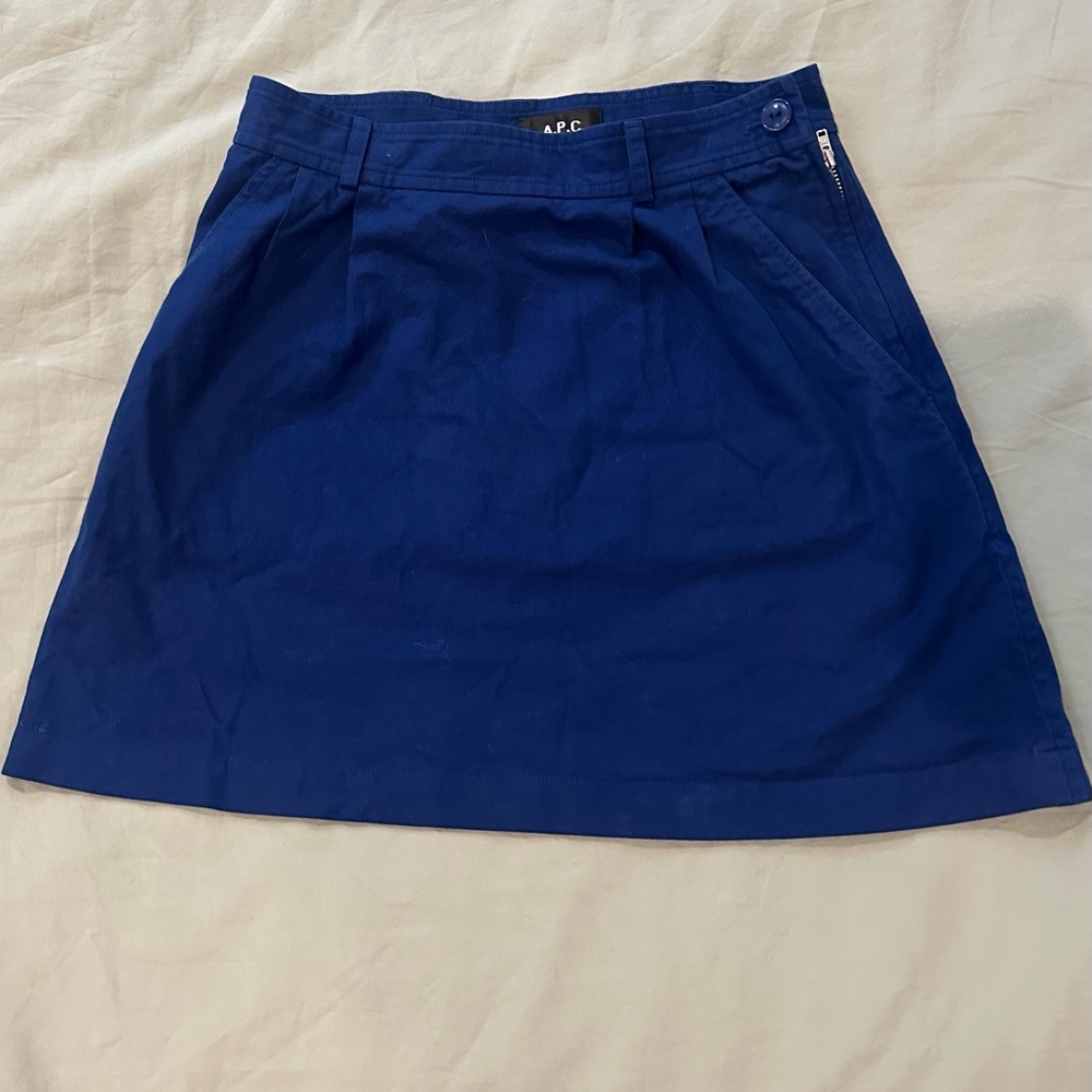 A.P.C. Women's Deep Blue A-Line Skirt